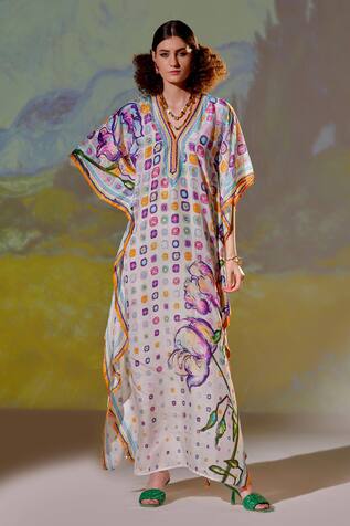 Rajdeep Ranawat Elenor Silk Printed Kaftan