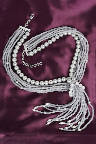 Urbature Layered Pearl Shawl Necklace