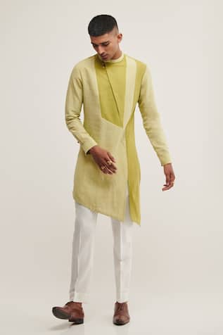 Dhruv Vaish Handloom Cotton Asymmetric Kurta