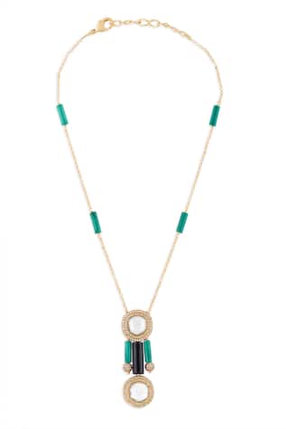 Urbature Jade Pipes Tassel Necklace