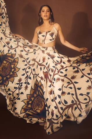 Punit Balana Kalamkari Print Skirt & Top Set