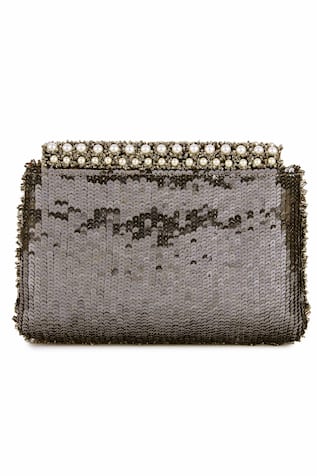 The Purple Sack Nazakat Pearl Embroidered Clutch