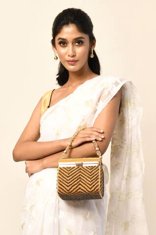 Samyukta Singhania - Accessories Embellished Box Clutch With Sling