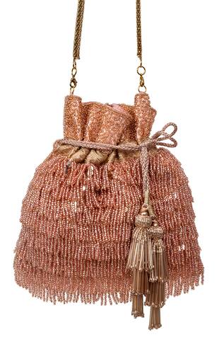 SG Collection by Sonia Gulrajani Rose Fringette Embroidered Potli