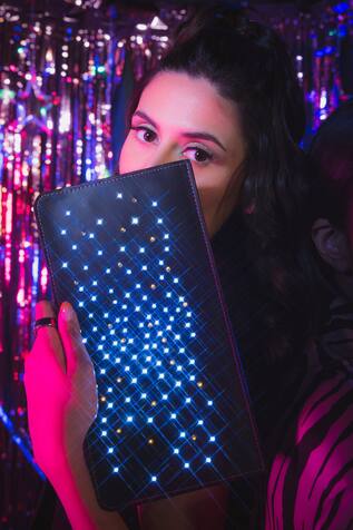 And Also Luna LED Leather Clutch