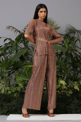 Pleats By Aruni Pleated Top & Pant Set