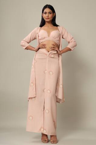 Pasha India Floral Print Jacket & Skirt Set