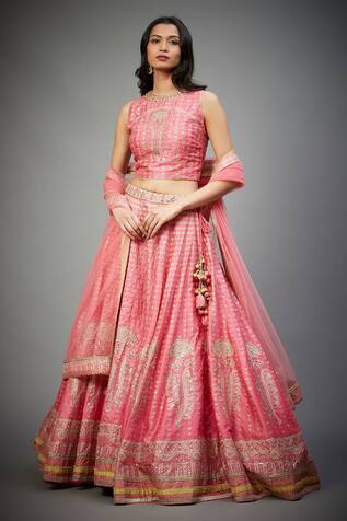 RI.Ritu Kumar Floral Embroidered Lehenga Set