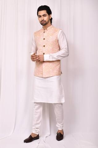 Aryavir Malhotra Floral Woven Bundi