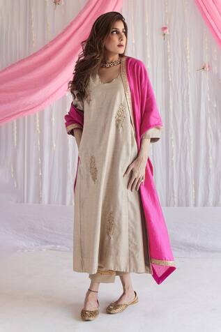 Shorshe Clothing Tannu Chanderi Kurta & Pant Set