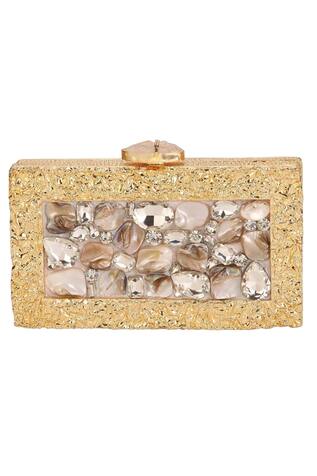 Be Chic Tinsel Crystal & Pearl Clutch