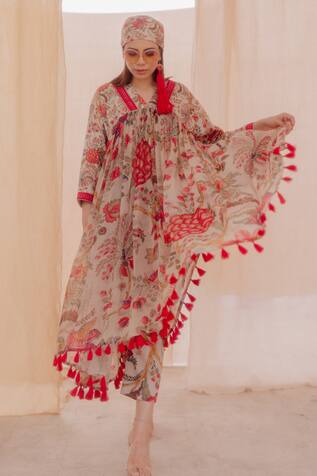 Pooja-Keyur Floral Print Anarkali & Pant Set
