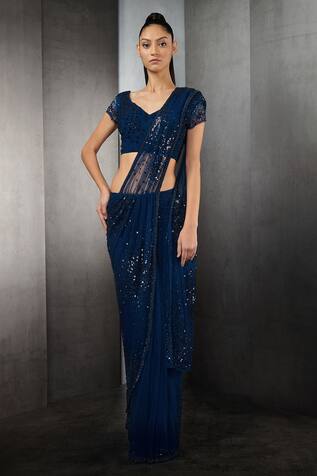 Rohit Gandhi + Rahul Khanna Embroidered Pre-Stitched Saree