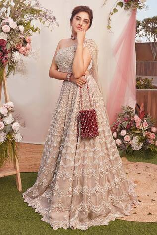 121Couture Scallop Embroidered Lehenga & Blouse Set