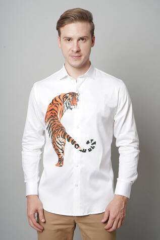 Avalipt The Great Indian Tiger Hand Painted Shirt