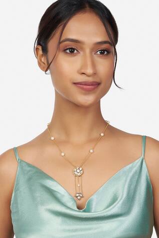 Ahaanya Kundan Polki Pendant Necklace