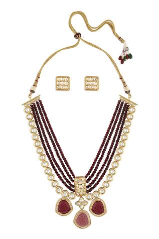 Joules by Radhika Multi Layered Beaded Necklace Set
