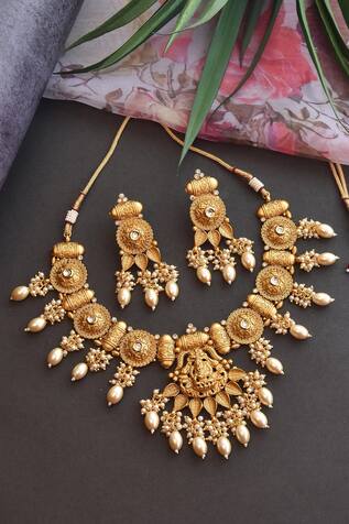 Swabhimann Jewellery Temple Necklace Set