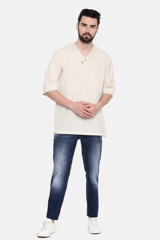 Mayank Modi - Men Cotton Short Kurta