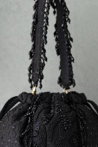 Amyra Kohl Silk Embroidered Bucket Bag