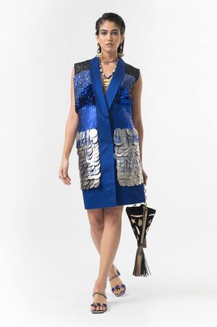 Rara Avis Sequin Embroidered Blazer Dress
