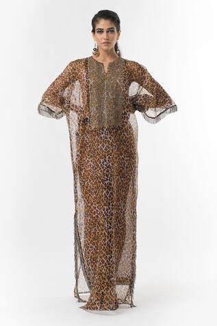 Rara Avis Leopard Print Column Dress