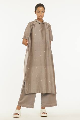 Three Chanderi Polka Dot Tunic