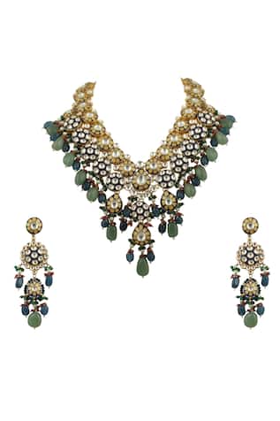 Riana Jewellery Meenakari Long Necklace Set
