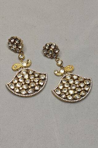 Vinanti Manji Designer Jewellery Studded Dangler Earrings