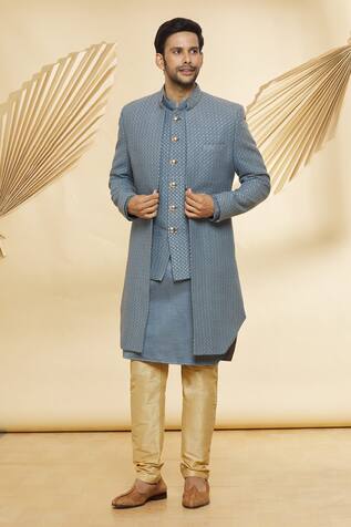 Nero by Shaifali and Satya Lucknowi Jacket With Kurta Set