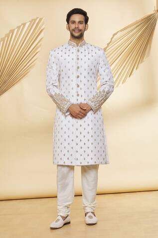 Nero by Shaifali and Satya Zardozi Embroidered Sherwani Set