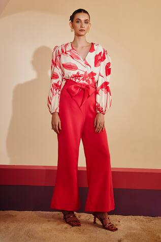 Zosia Printed Top & Flared Pant Set