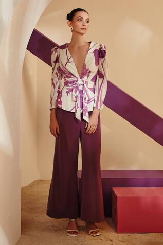 Zosia Printed Peplum Top & Pant Set