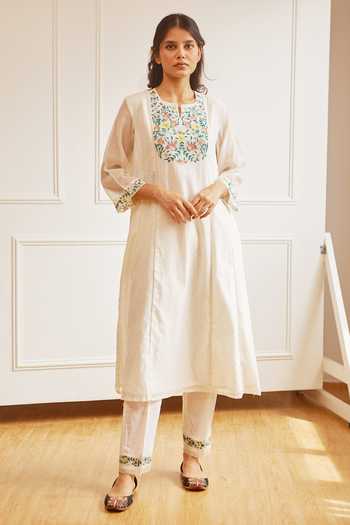 Juanita- Handwoven chanderi Purple Kurta