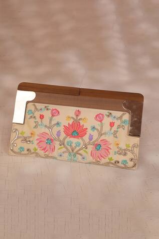 Seams Pret And Couture Floral Embroidered Clutch Bag