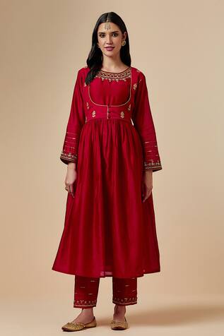 Anantaa by Roohi Silk Chanderi Gathered Kurta