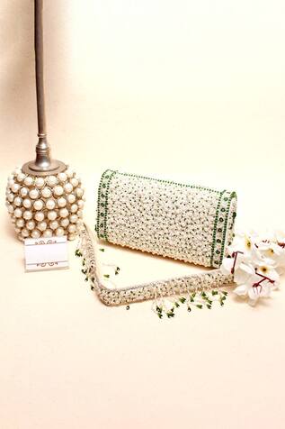Kainiche by Mehak Paisley Embellished Clutch Bag