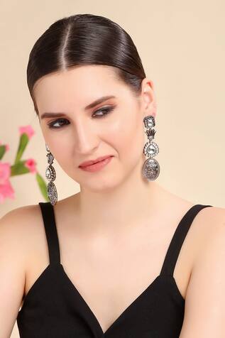 Auraa Trends Carved Dangler Earrings