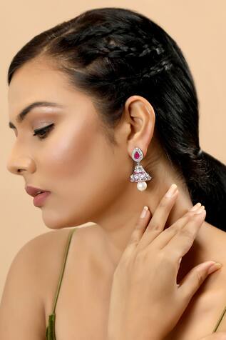 Tizora Stone Embellished Jhumkis