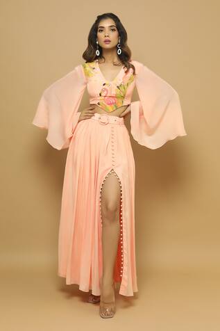 Ahi Clothing Hand Painted Top & Skirt Set