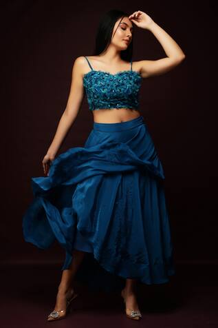 Ranng Label Strappy Crop Top & Layered Skirt Set
