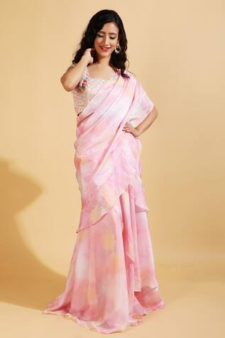 Ranng Label Pre-Draped Saree With Blouse