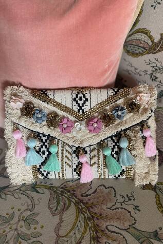 Bhavna Kumar Cotton Jacquard Boho Clutch