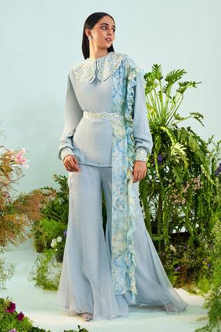 Mani Bhatia Avery Gharara Set With Ruffle Dupatta
