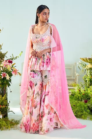 Mani Bhatia Grace Printed Kurta Gharara Set
