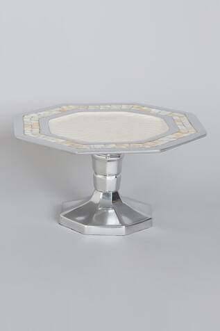 Assemblage Mother Of Pearl Hexagon Cake Stand