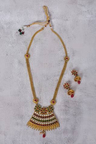 Samyukta Singhania Embellished Long Necklace Set