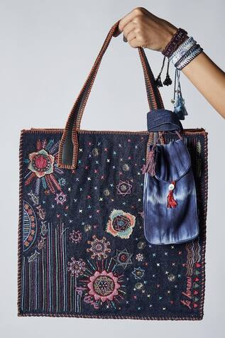 Jade by Monica and Karishma Royah Denim Tote Bag
