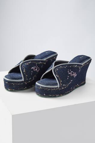 Jade by Monica and Karishma Anastasia Denim Wedges