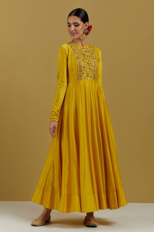 Ikshita Choudhary Chanderi Panel Anarkali